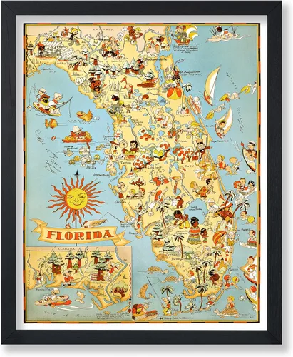 Vista 48 de Poster Master Póster retro de viaje con mapa monumental vintage de Florencia, arte italiano, gran regalo para hombres, mujeres, amantes