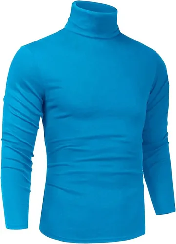 Vista 46 de Camiseta de manga larga para hombre, ajustada, ligera, con cuello de tortuga