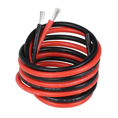Vista 5 de BNTECHGO 12 Calibre Flexible 2 Conductores Paralelos de Silicona, Cable Rojo y Negro de 3 Pies, Cable de Cobre Estañado Trenzado