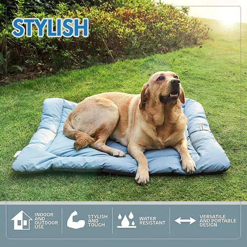 Vista 5 de CHEERHUNTING Cama para perro de campamento de 40 x 32 pulgadas, al aire libre, impermeable, lavable, resistente al agua, grande, duradera, portátil