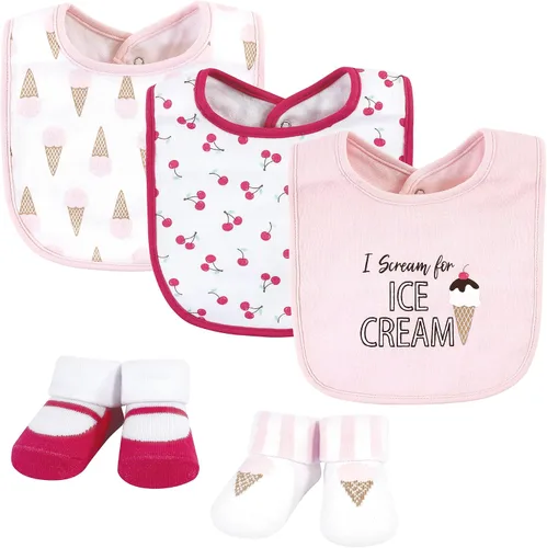 Vista 145 de Hudson Baby Conjunto de babero y calcetines unisex de algodón para bebé