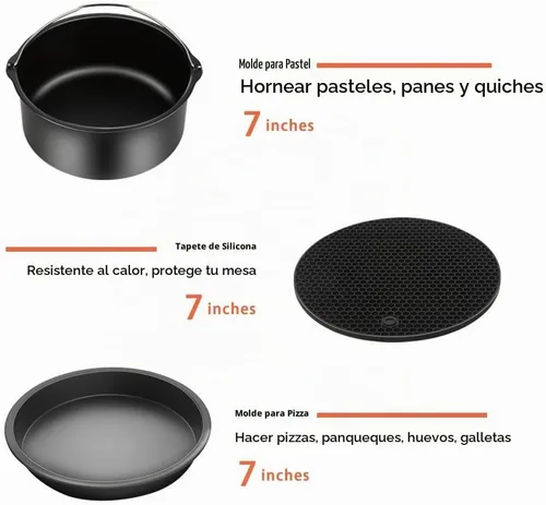 Vista 4 de Accesorios para freidora de aire, 9 piezas para freidora de aire Gowise Gourmia Cozyna Ninja, se adapta a todas las freidora de aire caliente de 3.7