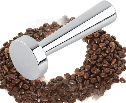 Vista 4 de Fdit Prensa de café, herramienta de manipulación de café espresso sólido de acero inoxidable, base plana para máquina de cápsulas