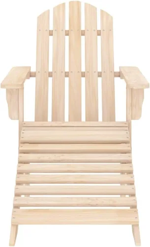 Vista 3 de Adirondack Garden Chair, Natural Solid Fir Wood, Detachable Ottoman, Outdoor Seating for Patio Balcony, Weather Resistant Furniture