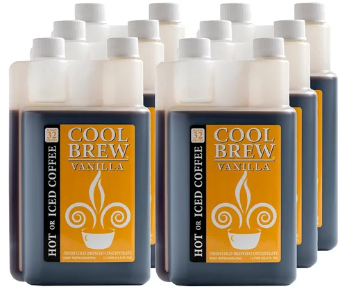 Vista 11 de CoolBrew Concentrado líquido frío fresco – tostado oscuro, granos de arábica gourmet, para café helado o caliente, sin azúcar, sin conservantes