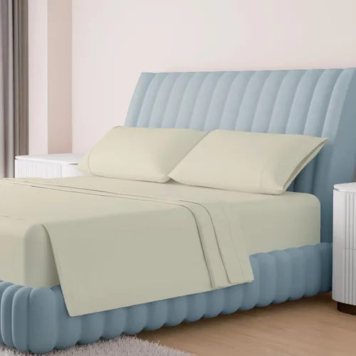 Vista 11 de Carressa Linen Sábanas de alta cantidad de hilos tamaño Queen – Serie 1000 sábanas 100% algodón egipcio tamaño Queen (4 piezas, rubor), tejido Blush
