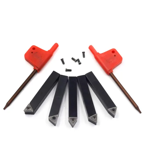 Vista 6 de OSCARBIDE 5/16 "Mini torno de carburo indexable portaherramientas de torneado de carburo de metal, herramientas de torno de metal inserta brocas