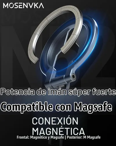 Vista 8 de MOSENVKA Soporte magnético ultrafino para teléfono y soporte de trípode de Plateado