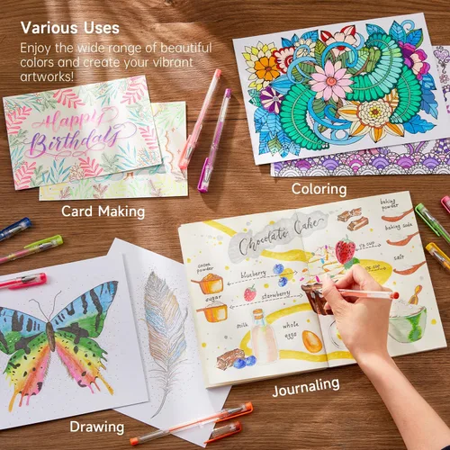 Vista 5 de Paquete de 360 bolígrafos de gel de 180 colores distintos, de Shuttle Art, más 180 recambios, perfecto para los libros de colorear para adultos