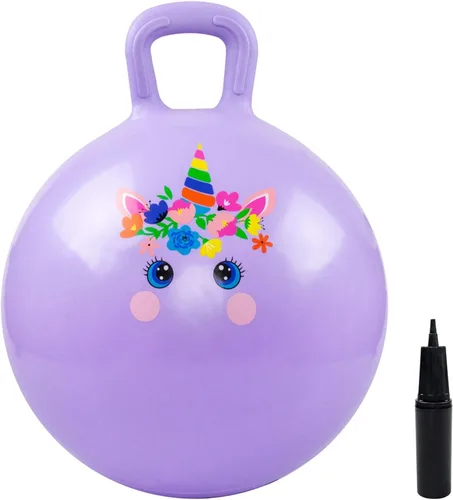 Vista 13 de Pelota saltarina, juguetes de dinosaurio para saltar para niños, pelota hinchable de 18 pulgadas con asa, juguetes saltarines azules inflables