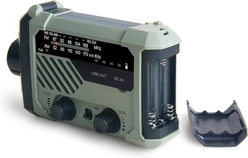 Vista 3 de Kaito Radio de emergencia XLN-290WB AM/FM NOAA Weather 5-Way Powered Solar Crank Radio Receptor con sirena, linterna LED, lámpara de lectura