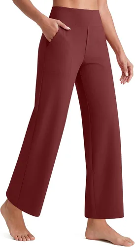 Vista 20 de G4Free EverGoing - Pantalones tobilleros de pierna ancha para mujeres Negro