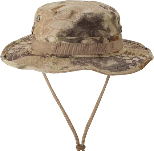 Vista 8 de FRTKK Sombrero militar Boonie táctico ajustable Boonie sombreros para hombres mujeres caza pesca al aire libre safari sol
