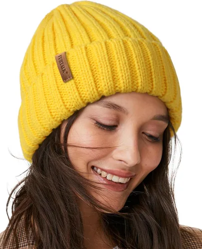 Vista 15 de FURTALK - Gorros de invierno con forro polar para mujer, gorro de punto grueso con calavera, gorro de nieve para mujer Beige