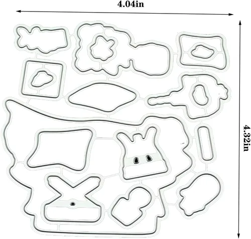 Vista 2 de Juego de sellos y troqueles transparentes de cama y gato para hacer tarjetas, plantillas de corte troquelado para álbumes de recortes, álbum