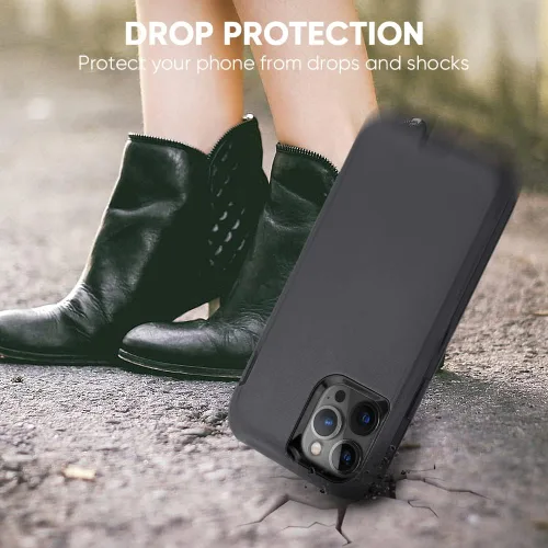 Vista 5 de MAXCURY Funda para iPhone 12, iPhone 12 Pro, fuerte 3 en 1 de protección de cuerpo completo, funda de goma de silicona resistente a prueba de golpes