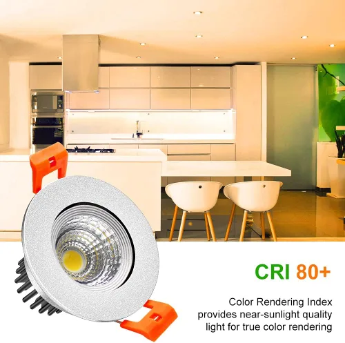 Vista 5 de LightingWill Downlight LED regulable de 2 pulgadas, luz de techo empotrable COB de 3 W, blanco ultra cálido 2700 K, CRI80, equivalente a bombillas