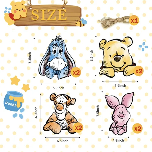 Vista 3 de Lindo cartel de oso para decoraciones de baby shower, pancarta de cumpleaños, decoración de fiesta, suministros de fiesta (8 unidades)