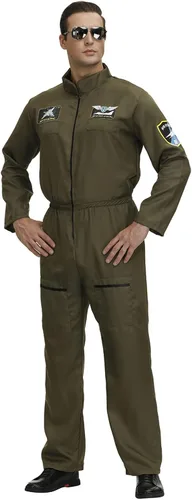 Vista 2 de Disfraz de piloto para hombre, trajes de vuelo para adultos, overol de piloto para hombre, disfraz de la Fuerza Aérea para cosplay