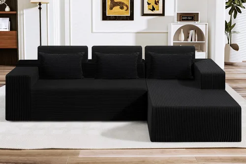 Vista 36 de HABUTWAY Sofá modular modular de 101 pulgadas con asiento profundo, moderno sofá convertible en forma de L, sofá tapizado con diván para sala