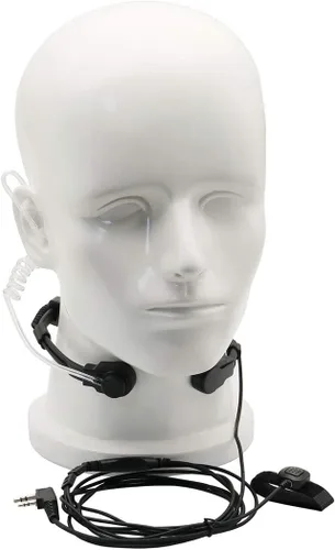 Vista 3 de Micrófono de garganta flexible Tubo acústico Covert Tactical Walkie Talkies Auricular con dedo PTT es compatible con Motorola CP200 CP200D BPR40