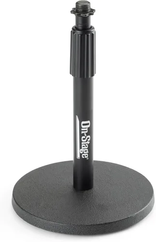 Vista 3 de Soporte ajustable OnStage de mesa para micrófono, Negro