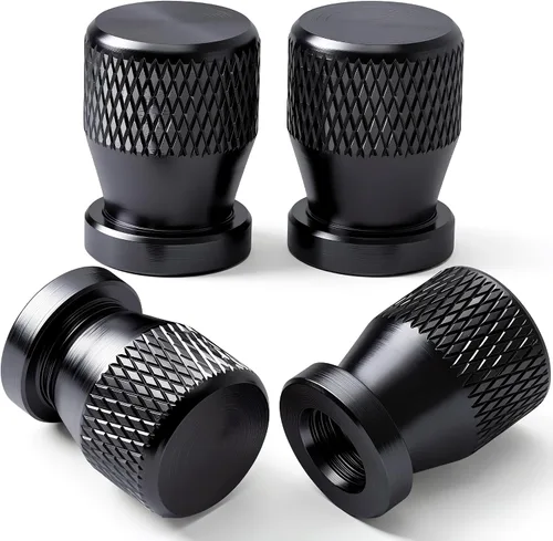 Vista 24 de 4 piezas de tapas de vástago de válvula de neumático de automóvil, tapas de válvula de aire de neumático a prueba de fugas de aleación de aluminio