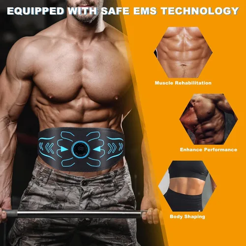 Vista 2 de Estimulador Muscular Electrónico - Equipo de Entrenamiento Físico para Hombres y Mujeres, Estimulador Abdominal Electrónico de 8 Modos