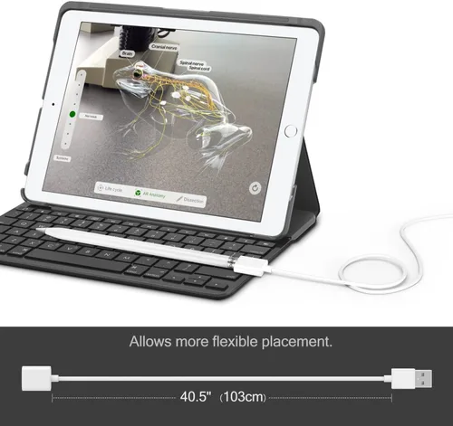Vista 2 de MoKo Cable adaptador de carga compatible con Apple Pencil 1st, cargador de conector compatible con iPad Pro 12.9 10.5 9.7 / iPad Air 3 / iPad mini 5