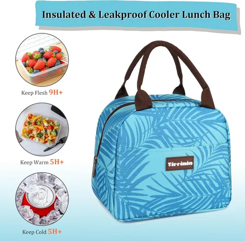 Vista 2 de Tirrinia Bolsas de almuerzo para mujeres y hombres, bonita bolsa de almuerzo aislada, lonchera moderna para adultos, bolsa de almuerzo reutilizable