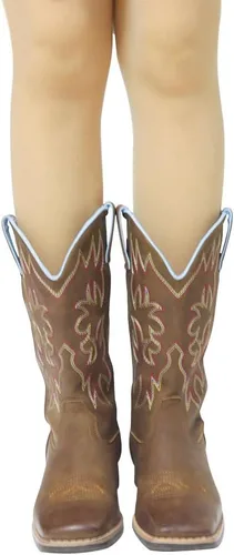 Vista 8 de SheSole Botas de vaquera para mujer de media pantorrilla con punta cuadrada marrón