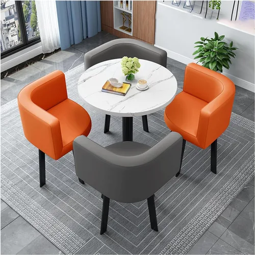 Vista 9 de Muebles de comedor para sala de estar, juego de mesa redonda y silla, mesa de centro para sala de conferencias, para sala de estar, negro, 23.6 x