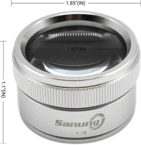 Vista 2 de Sanung Lupa óptica 30X, lupa de lectura de aleación de zinc Y-18 con doble lente de vidrio blanco, lupas de joyería de alta definición para leer
