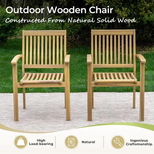 Vista 7 de MIXPATIO Juego de comedor de madera de acacia para exteriores, juego de mesa de comedor y sillas de patio de 7 piezas, mesa de comedor expandible
