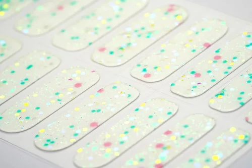 Vista 7 de 22 tiras de esmalte de uñas de gel semicuradas de alta calidad con accesorios de aplicación (confeti brillante en la oscuridad)