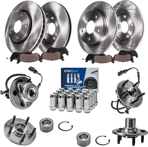 Vista 46 de Detroit Axle - Rotores de freno para Jeep Compass 2015-2022 Renegade 2016-2022 Fiat 500X 2016-2022, 2018, 2019, 2020, 2021. Reemplazo de rotores