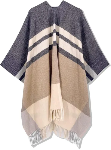 Vista 68 de Moss Rose Chal de viaje para mujer, capa tipo poncho de frente abierto para otoño e invierno