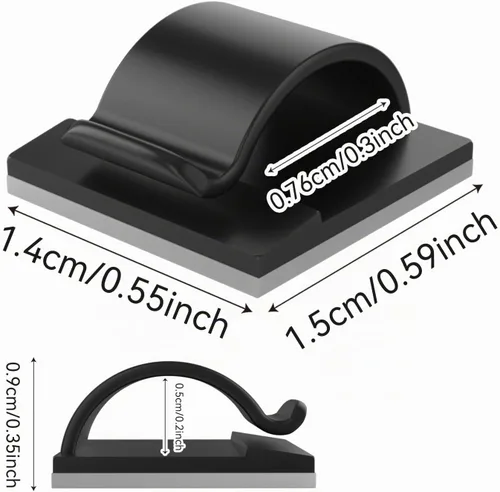 Vista 5 de LinkDocs 30 clips adhesivos para cables, clips de alambre para gestión de cables, abrazaderas de sujeción de cables para automóvil, oficina y hogar