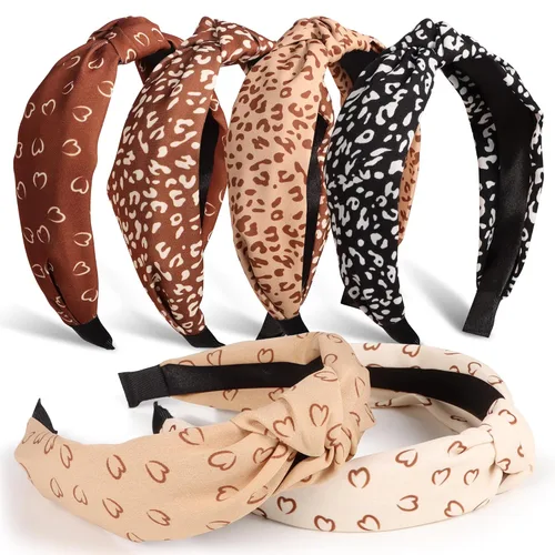 Vista 11 de DiyJibb Diademas para Mujeres y Niñas - 6 Piezas Diademas Elegantes con Nudo Superior - Diadema Anudada para Mujeres - Bandas para la Cabeza Anchas