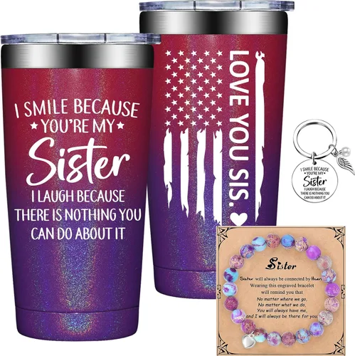 Vista 11 de Grifarny Regalos para hermanas – Regalos para el día de la madre para hermanas – Regalo de cumpleaños, Navidad, día de San Valentín para hermanas