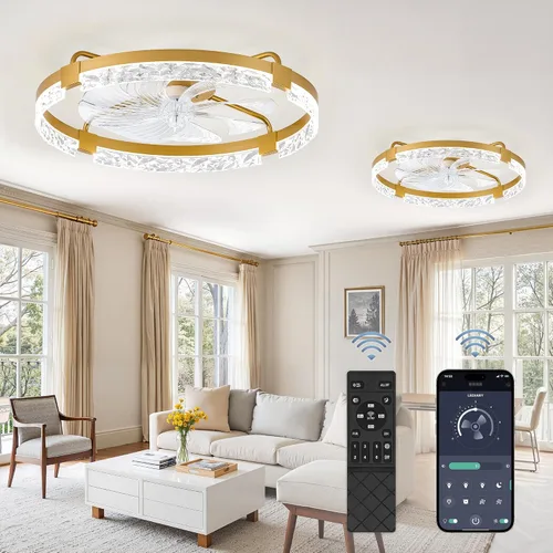 Vista 16 de LEDIARY Ventiladores de techo de perfil bajo de 19.7" con luces, aplicación