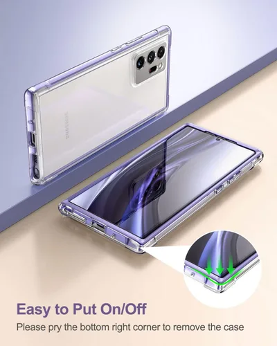 Vista 5 de SURITCH Funda transparente para Samsung Galaxy Note 20 Ultra (solo 6.9 pulgadas), [protector de pantalla integrado], protección de cuerpo completo