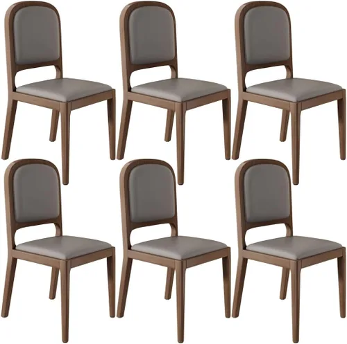 Vista 21 de YVYKFZD Sillas de comedor de madera maciza, juego de sillas de cocina sin brazos, silla de comedor tapizada de cuero, silla de sala de estar