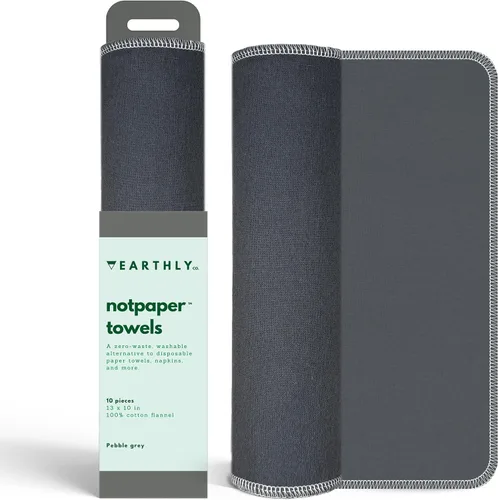 Vista 12 de Toallas de papel reutilizables, paquete de 10 unidades, rollo de toallas de papel de algodón lavables, servilletas reutilizables sin papel