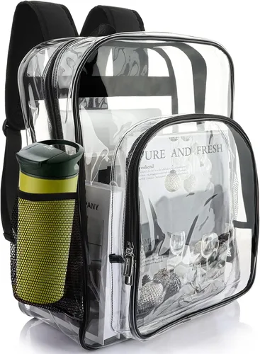 Vista 7 de Mochila transparente de PVC grande resistente Mochila transparente, Gris, Transparente