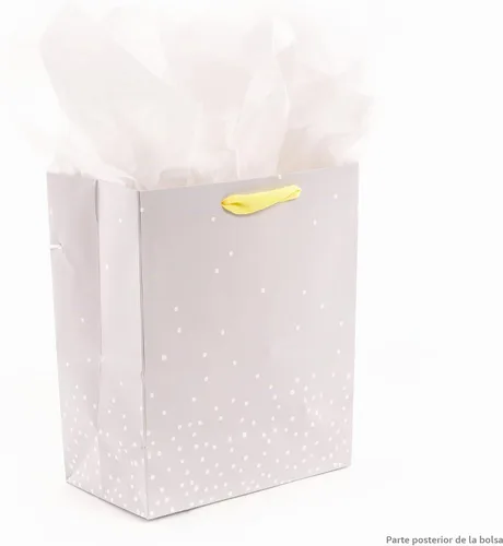 Vista 6 de Hallmark Bolsa de regalo para bebé mediana de 9 pulgadas con papel de seda (llave en gris)