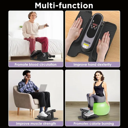 Vista 6 de Under Desk Elliptical Machine for Senior Mini Elliptical Leg Exerciser with Remote Quiet Portable Electric Seated Foot Pedal Exerciser for Home