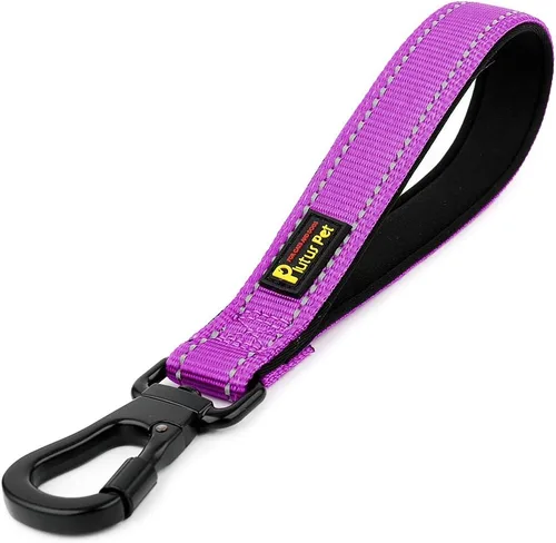Vista 14 de PLUTUS PET Correa corta para perro, mango acolchado de nailon reflectante, correa de tráfico fuerte con clip de mosquetón, perfecta para perros Beige