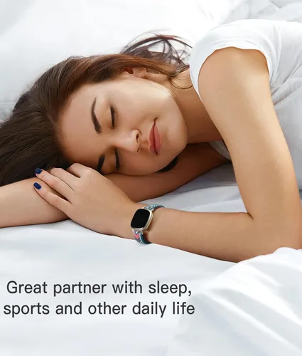 Vista 7 de Paquete de 10 correas para Fitbit Versa 3/Fitbit Versa 4 Band/Fitbit Sense bandas para hombres y mujeres, correa elástica ajustable de nailon