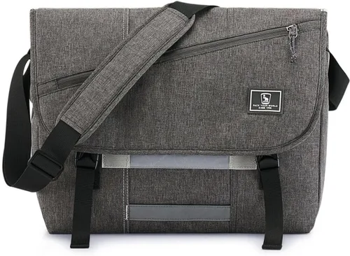 Vista 18 de OIWAS Bolsa tipo mensajero para hombre, 14 pulgadas, bolsa cruzada para computadora portátil, bolsa de hombro, bolsa de hombro para universidad